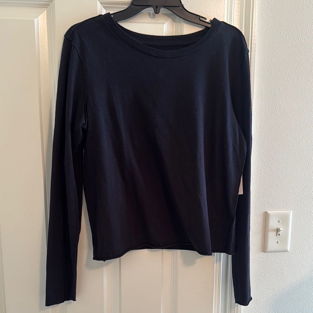 Anthropologie Black Fitted Long Sleeve Blouse